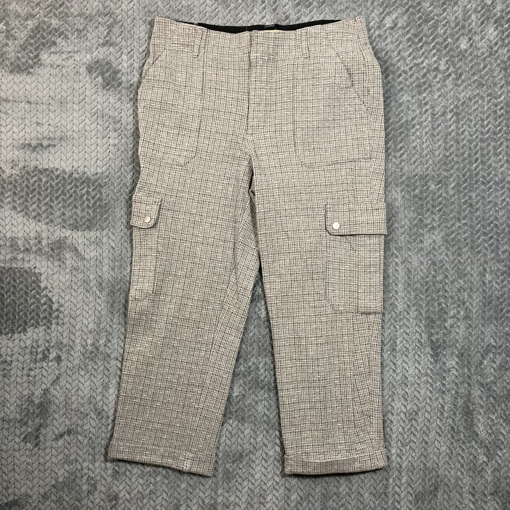 Democracy Ab Technology Plaid Pants Women's 12P Gray Black Business Pockets